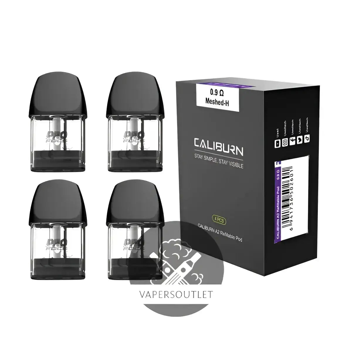IVG refillable pods for Uwell Caliburn A2 and AK2, compatible vape pod replacement, shown in the image.
