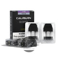 IVG Uwell Caliburn replacement refillable pod for vape devices, shown with black mouthpiece and clear e-liquid chamber.