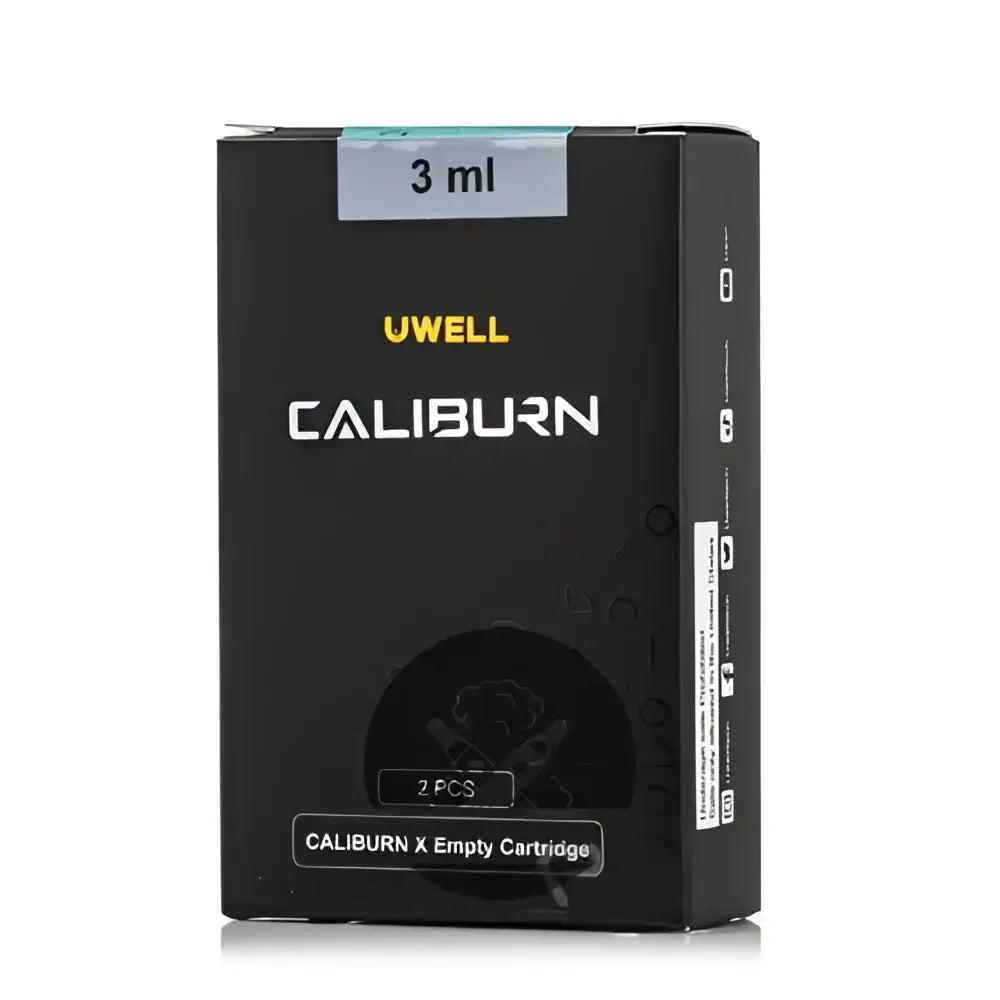 IVG Caliburn X refillable pod cartridge for vape devices, shown in black with visible mouthpiece and transparent tank.